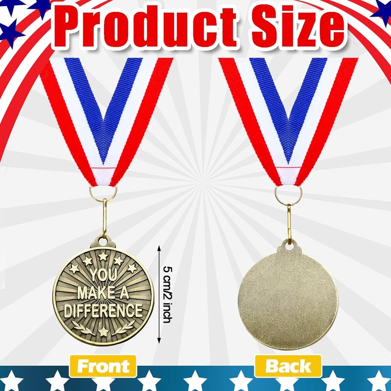 Quelay 30 Pcs 2'' Gold Awards Medals Bulk Winner Medals with Neck Ribbons Encourage Team Participation for Adults Trophy Award Prize Gift Competitions Graduation Party - Image 2